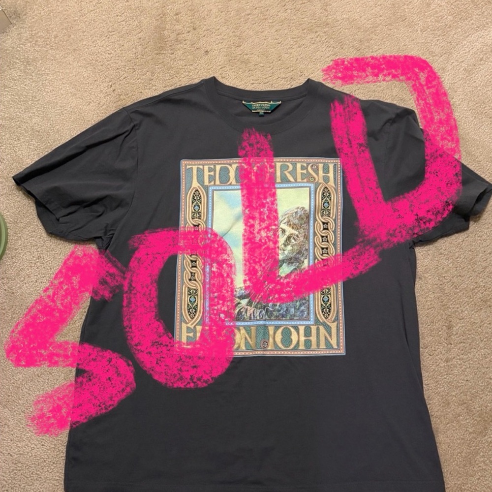 Teddy Fresh x Elton John Gray Graphic T-Shirt